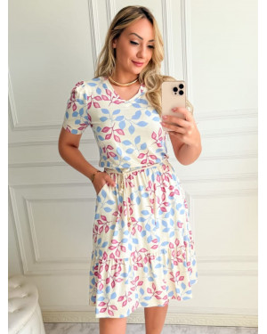 Vestido Feminino Casual em Viscolycra Estampa | Moda Evangelica